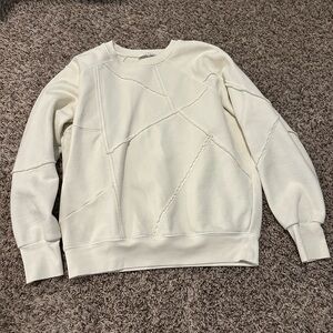 Frame Denim Cream Textured Sweatshirt